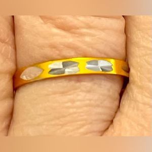 Sz 8.5 ring silver/gold plated